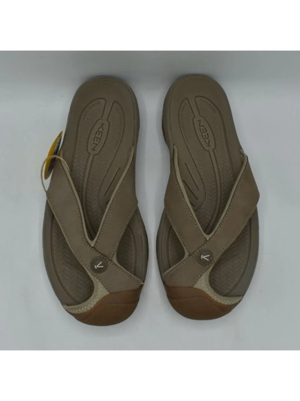 Keen Mens‎ Size 8 Waimea TG Toe Guard Brindle Birch Leather Flip Flops Sandals